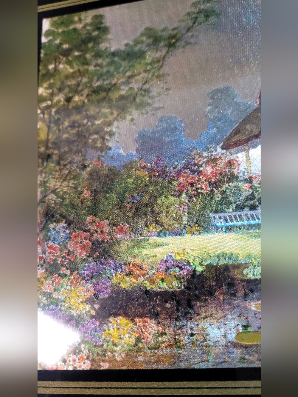Vintage Foil Print Dufex Cottage By The Lake 70s - Picture 4 of 16